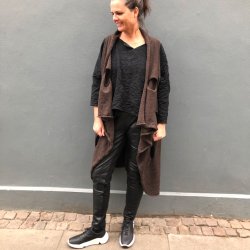 Nr strikvest dame, brun