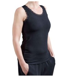 Top i bambus og bomuld, sort