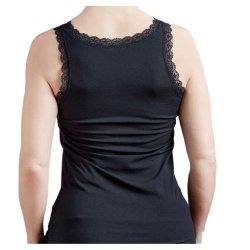 Top i bambus og bomuld, sort