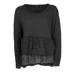 Nr sweatshirt dame, Jersey, sort