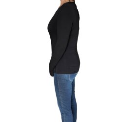 Nr langrmet bluse dame, Jersey, sort