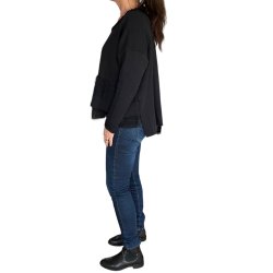 Nr sweatshirt dame, Jersey, sort