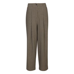 Ternet bukser med brede ben, Mouse, brun